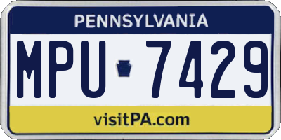 PA license plate MPU7429