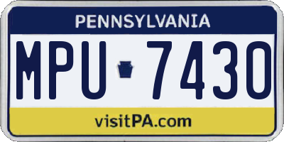 PA license plate MPU7430