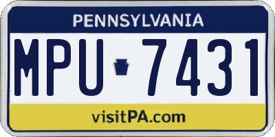 PA license plate MPU7431
