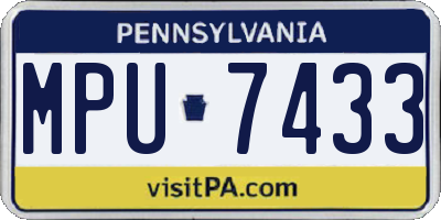 PA license plate MPU7433