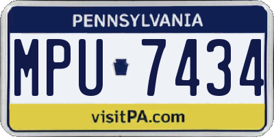 PA license plate MPU7434
