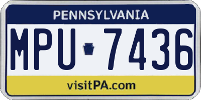 PA license plate MPU7436
