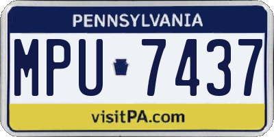 PA license plate MPU7437