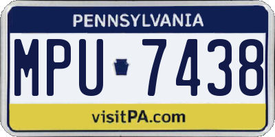 PA license plate MPU7438