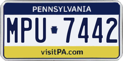 PA license plate MPU7442