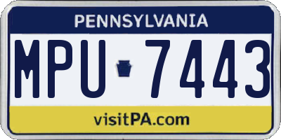 PA license plate MPU7443