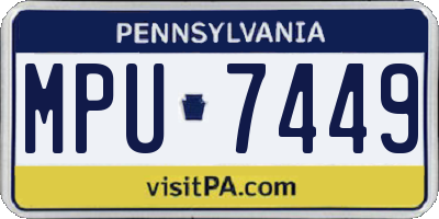PA license plate MPU7449