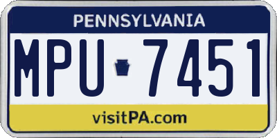 PA license plate MPU7451