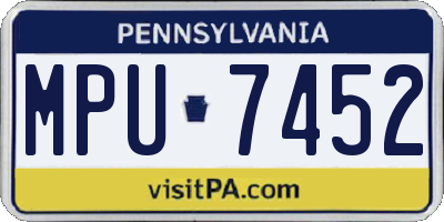 PA license plate MPU7452