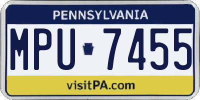 PA license plate MPU7455