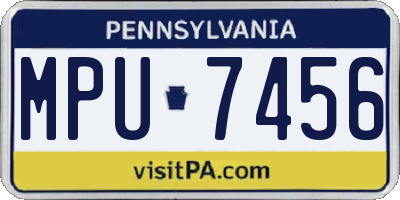PA license plate MPU7456