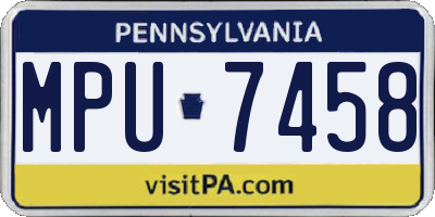 PA license plate MPU7458