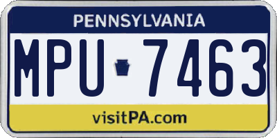 PA license plate MPU7463