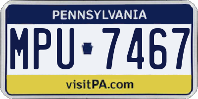 PA license plate MPU7467