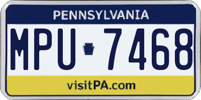 PA license plate MPU7468