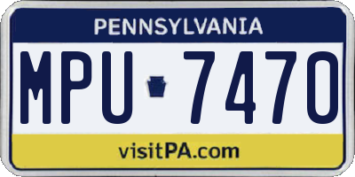 PA license plate MPU7470