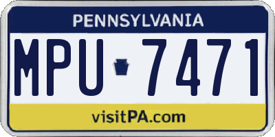PA license plate MPU7471
