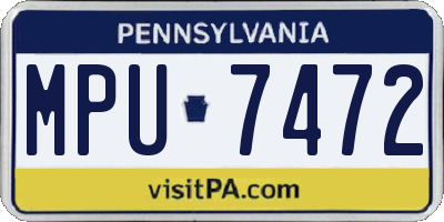 PA license plate MPU7472