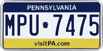 PA license plate MPU7475