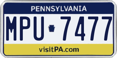 PA license plate MPU7477