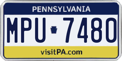 PA license plate MPU7480