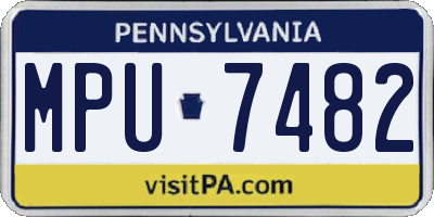 PA license plate MPU7482