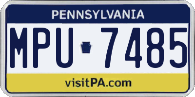 PA license plate MPU7485
