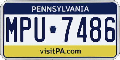 PA license plate MPU7486