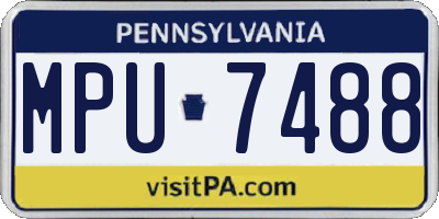 PA license plate MPU7488