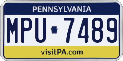 PA license plate MPU7489
