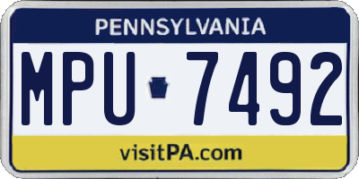 PA license plate MPU7492