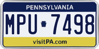 PA license plate MPU7498