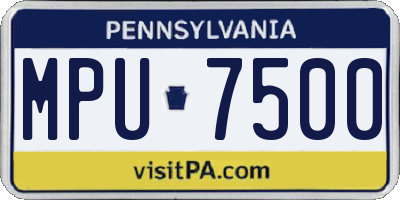 PA license plate MPU7500