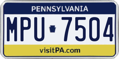 PA license plate MPU7504