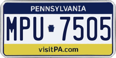 PA license plate MPU7505