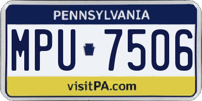PA license plate MPU7506