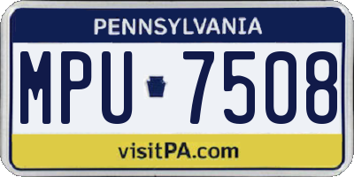 PA license plate MPU7508