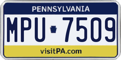 PA license plate MPU7509