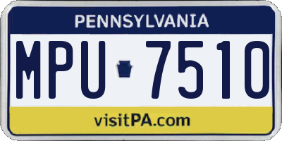 PA license plate MPU7510