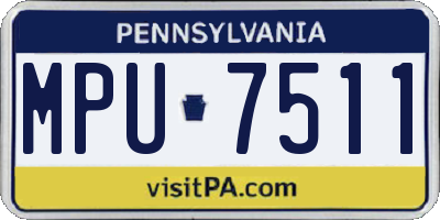 PA license plate MPU7511