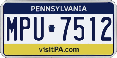 PA license plate MPU7512
