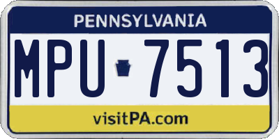 PA license plate MPU7513