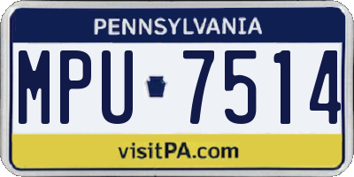 PA license plate MPU7514