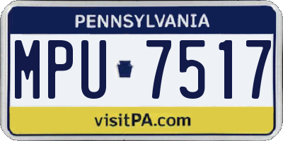 PA license plate MPU7517