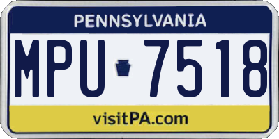 PA license plate MPU7518