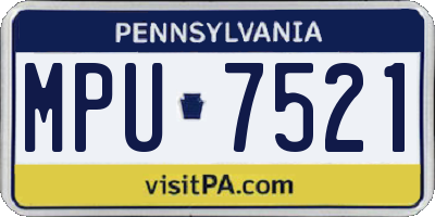 PA license plate MPU7521