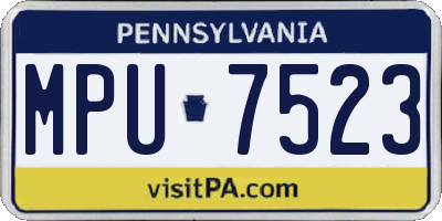 PA license plate MPU7523