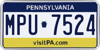 PA license plate MPU7524