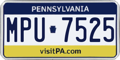 PA license plate MPU7525