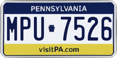 PA license plate MPU7526